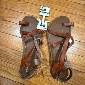 Sonoma Brown Braided Flat Sandals – Size M (7/8)